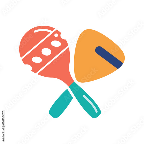 Colorful maracas and tambourine vector pattern for music festival and party decoration