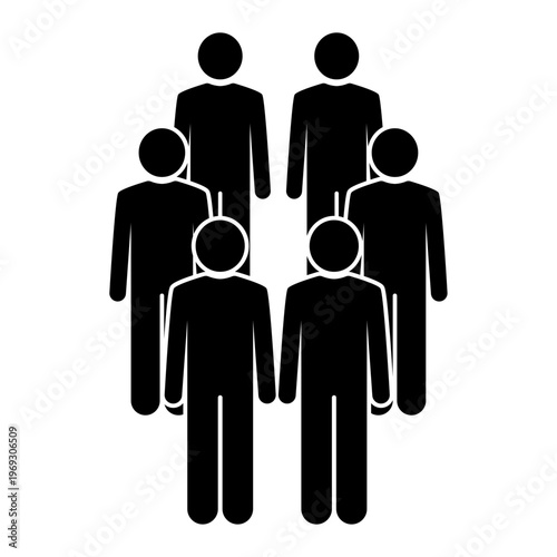 Group of people standing unity and teamwork icon