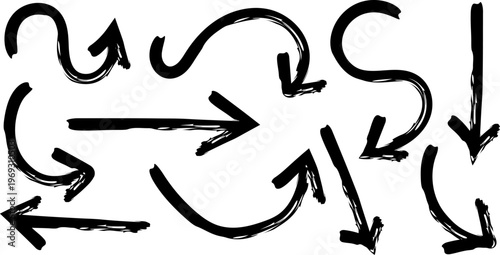 Hand drawn arrows a collection of freehand sketch directional indicators for design projects