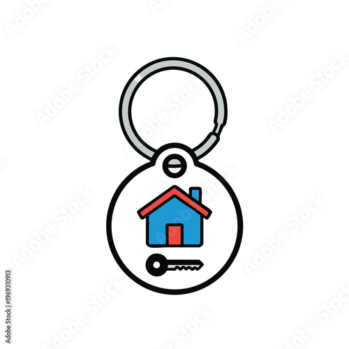 Keychain with house and key icons