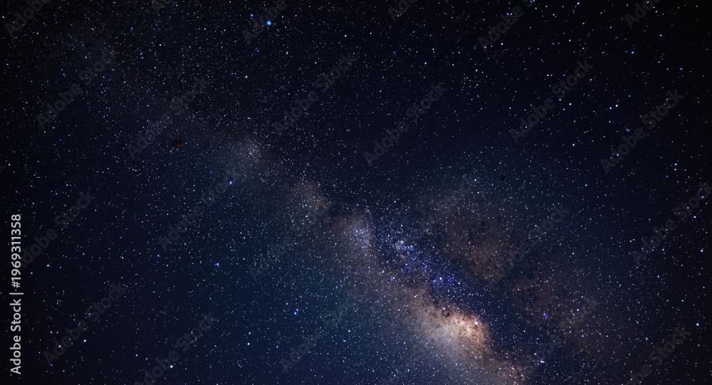 Fototapeta premium Starlit Night Sky Highlighting the Milky Way Galaxy in Detail