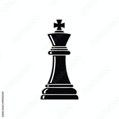 Black chess king piece with a crown symbol at the top