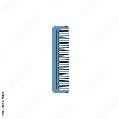 A simple blue comb with a thick handle and many fine teeth