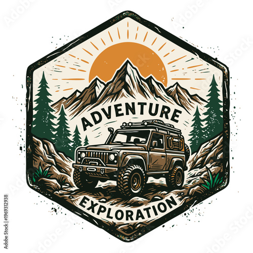 Rugged 4x4 vehicle navigating challenging terrain amidst a scenic mountain landscape, embodying the spirit of exploration and adventure.