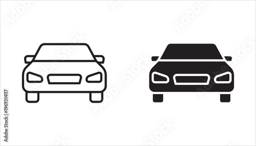 Car icon set. Linear icon collection. Editable outline. Vector illustration.