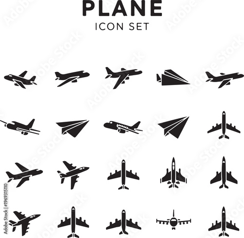 Set glyph icons of plane