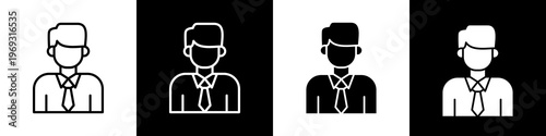CEO black and white icon design concept