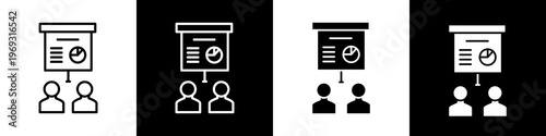 Presentation black and white icon design concept