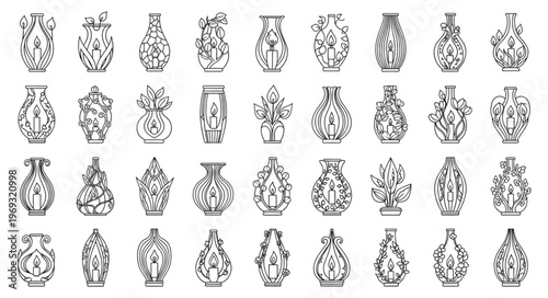 Collection of Decorative Ceramic Vase Silhouettes.