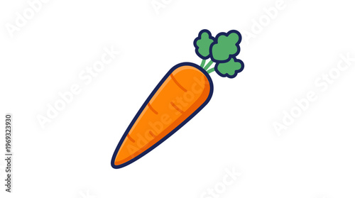 Fresh Orange Carrot with Green Leaves, Isolated on White Background, Healthy Food Ingredient