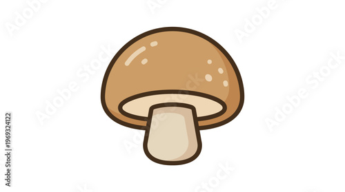 Cute cartoon mushroom isolated on white background, simple illustration