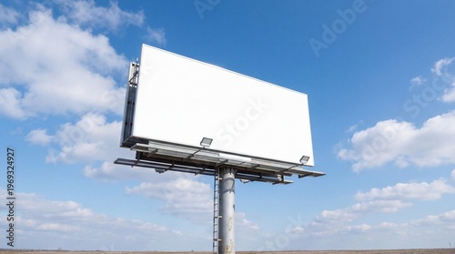 Blank billboard for advertisement on a blue sky background