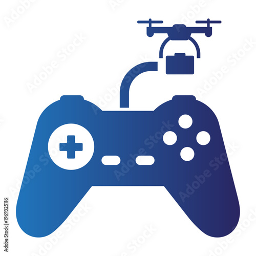 A drone controlled by a gaming controller flies through technology