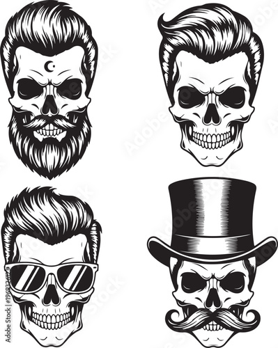 set of skull illustration