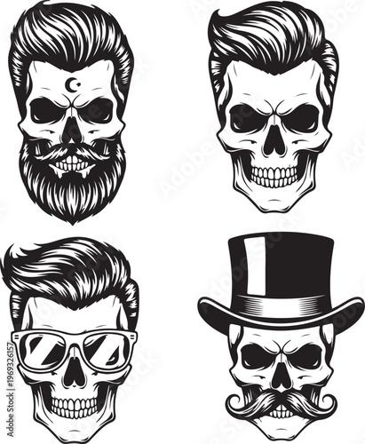 set of skull illustration