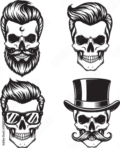 set of skull illustration
