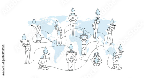 People from around the world sharing and connecting over water