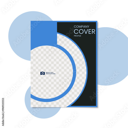 modern and minimalist company profile cover design with simple geometric art
