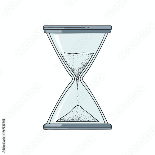 Hourglass with sand flowing, depicting the passage of time