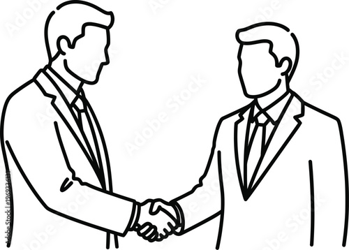 Two businessmen shaking hands in a professional agreement