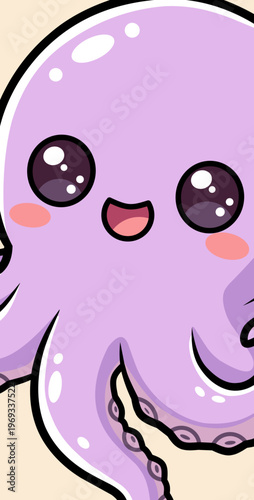 This purple octopus looks very happy