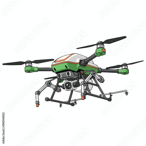 Multi-rotor aircraft with attached camera gimbal and articulating legs