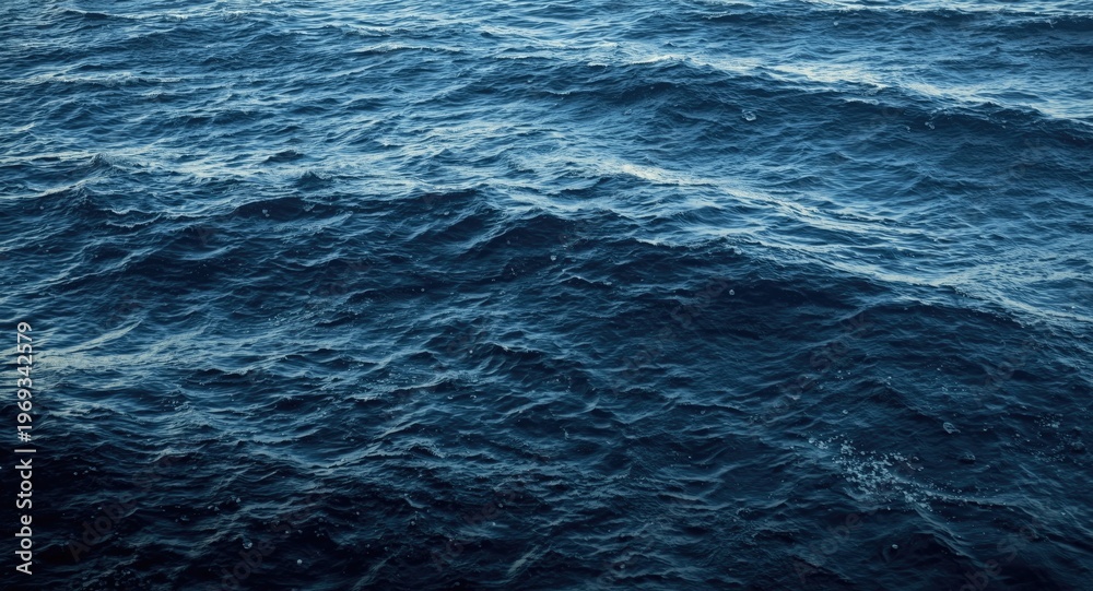 Fototapeta premium Undulating sea waves moving evenly across the large ocean area
