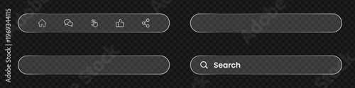 UI navigation bar. Modern user interface element for web and app design. sleek search bar and interactive buttons with clean lines and simple shapes.