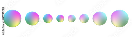Bild auf Leinwand Row of gradient spheres abstract background technology