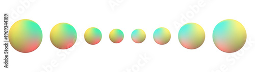 Set of colorful spheres on transparency background. vibrant gradient circles. Set of abstract glossy spheres with vibrant gradient colors. Design elements with smooth transitions in modern style.