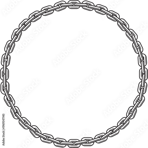 鎖で作った円形のフレームのベクターイラスト