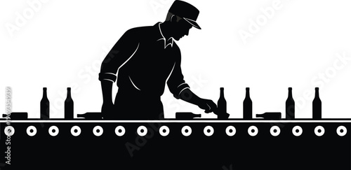 Vintage bartender silhouette a classic scene of mixology and hospitality