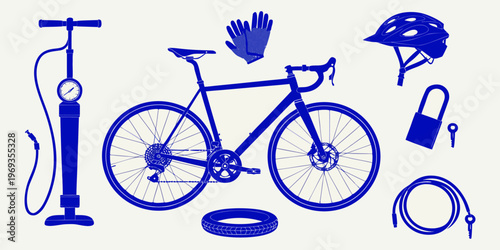Vintage mountain bike vector illustration featuring a classic bicycle design with detailed wheels and pedals for sports and road travel activity.