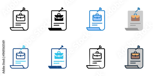 Job posting icons set multiple style collection. Editable stroke 
