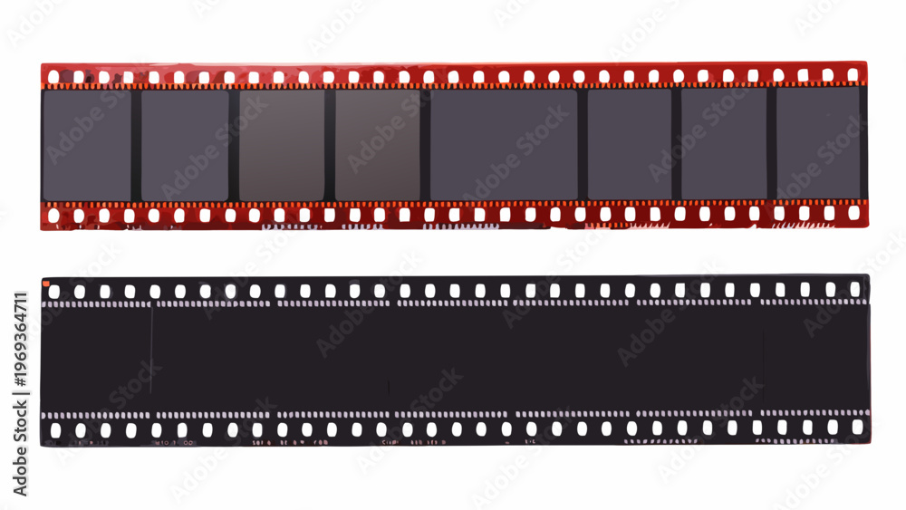 Fototapeta premium Two strips of negative film on a white background