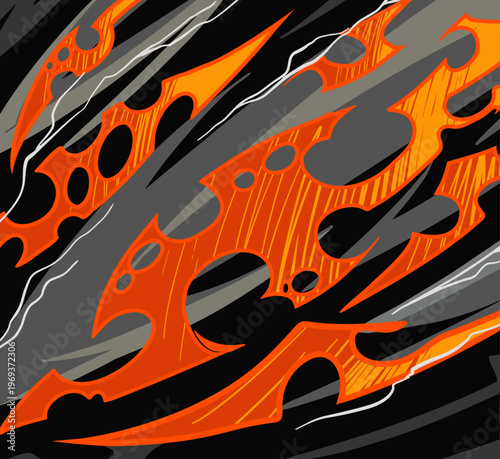 Striking Vibrant Red Flames Abstract Design on Dark Background