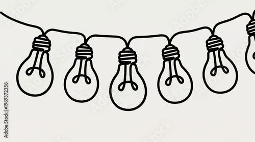 A string of light bulbs on a cord.