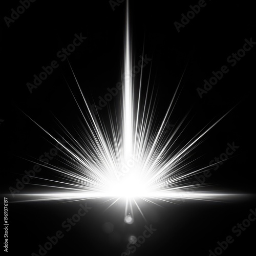 Intense abstract white light spilling over a smooth, dark backdrop, representing powerful radiance and pure illumination, space, digital, glow