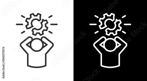 Stress White Icon Set Vector 