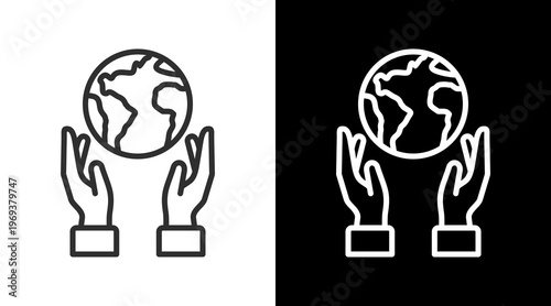 Environment White Icon Set Vector 