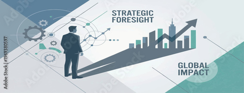 Business strategy and global impact concept.