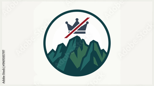 Mountain Symbol With Crown Crossed Out