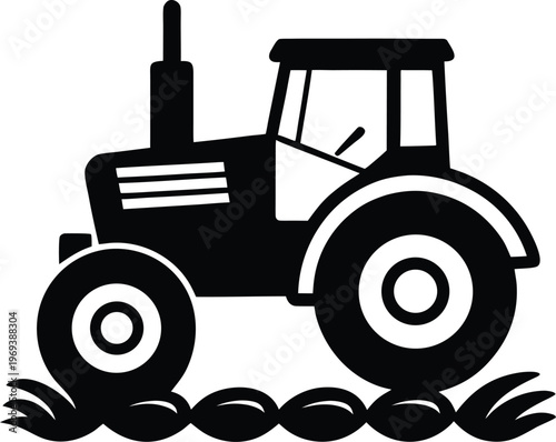 tractor silhouette vector illustration