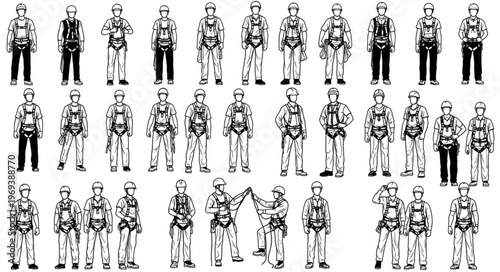 Collection of Diverse Astronaut and Space Suit Illustrations.