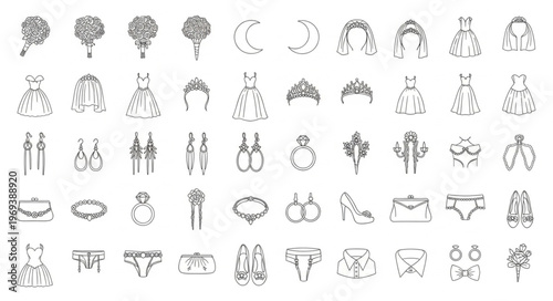 Collection of Diverse Icons Representing Various Concepts and Objects.