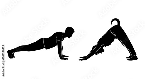 Comparison of plank variations for core strength and stability exercises. Vector, illustration