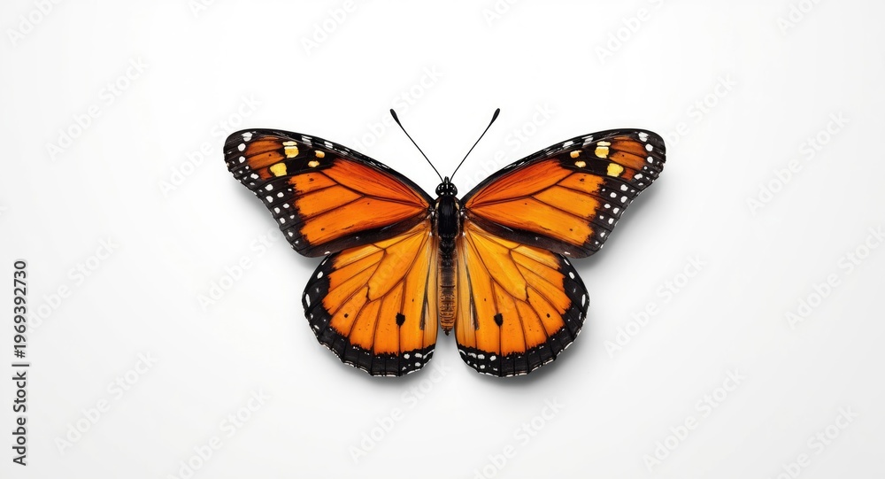 Obraz premium vivid monarch butterfly isolated on white backdrop for design use