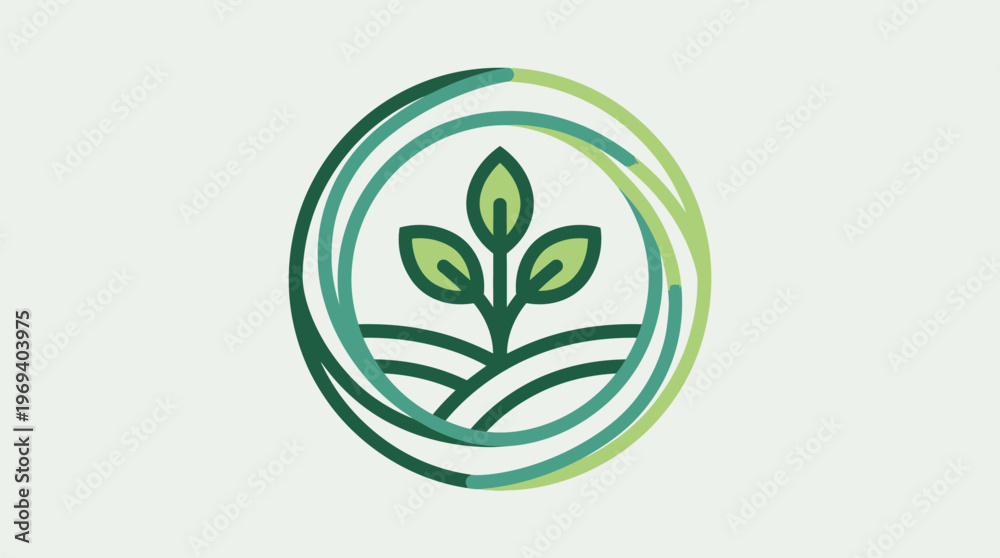 Obraz premium Eco-Friendly Farm and Green Growth Logo