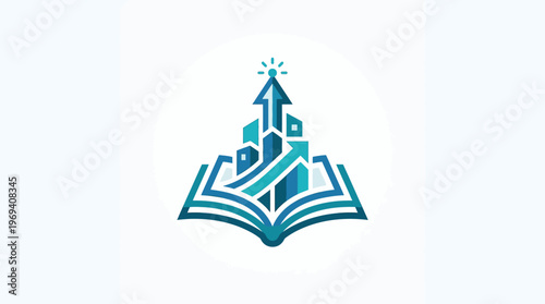 Abstract Book And Arrow Symbolizing Growth