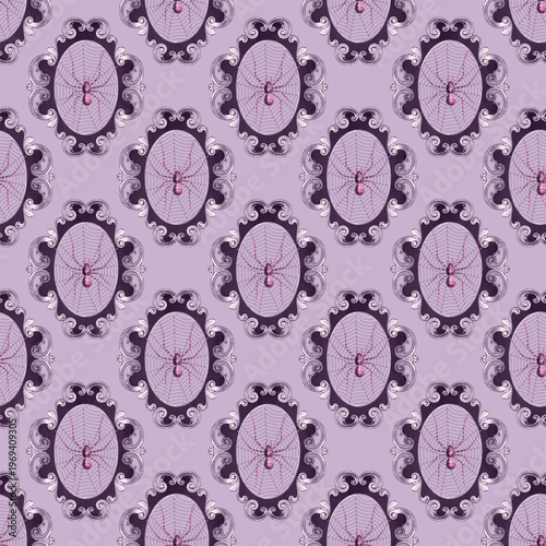 Gothic Spider Pattern in Ornate Frames